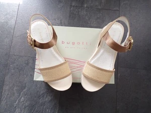 Bugatti Damen Sandalen Plateau Riemchen Beige/Cognar Gr 41 NEU - Bild 1 von 4