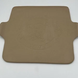 Haeger Natural Stone 14” Pizza Stone USA Stoneware Bakeware Navy Military Gift - Picture 1 of 4