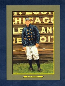 #52 RUBE WADDELL, A's &Browns | Perez-Steele Turkey Red GM T3 style cabinet card