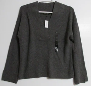 Women's Banana Republic Factory Wide Neck-Trim Pullover Sweater Gray Size Medium - Picture 1 of 8
