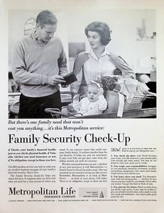 VINTAGE 1960s Print Ad ~ Metropolitan Life Insurance ~ Family Security Check-Up - Picture 1 of 1