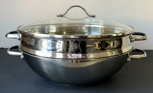 H.T. Traders Professional Cookware Stainless Steel 13" Diameter Steamer w/ Lid - Picture 1 of 6