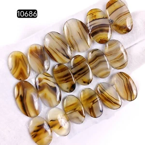 9Pairs 195Cts Natural Montana Agate Cabochon Gemstone Lot 26x15 20x14mm#R-10686 - Picture 1 of 4