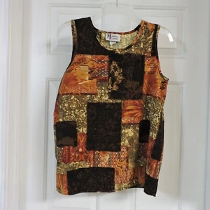 Maggie Sweet Multicolor Brown Floral Sleeveless Tank Top Size S - Picture 1 of 5