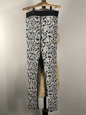 Leggings femininas super finas preto branco algodão calças jeans casuais Reino Unido 8 12 - Imagem 1 de 2