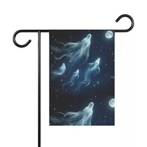 Halloween Ghost flying moon Garden & House Banner - Imagen 1 de 5