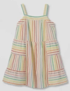 NWT Cat & Jack Girls Woven Sleeveless Dress Multicolor Rainbow Size Large 10/12 - Picture 1 of 3