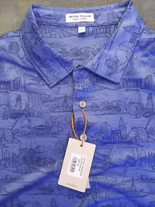 Peter Millar Summer Comfort Men's Polo sz XL NYC Landmarks & Skyline NWT - Picture 1 of 3
