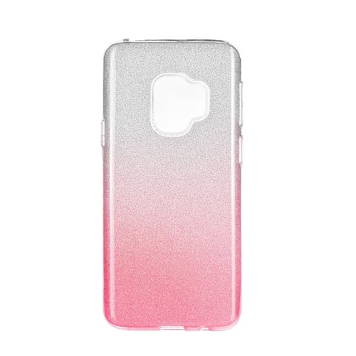 Custodia TPU Forcell Shining Brillantinata Trasparente / Rosa Samsung Galaxy S9  - Immagine 1 di 1