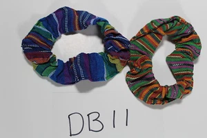 Guatemalan Scunchies - 2x Hand Made Colorful Scrunchy HairTie Accessory NEW DB11 - Picture 1 of 2