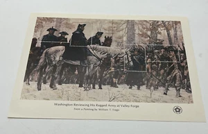 Washington Reviewing His Ragged Army at Valley Forge .31 cent Sheet of 5 MNH - Picture 1 of 5