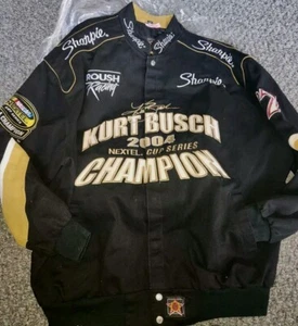 Vintage NASCAR 2004 Kurt Busch NEXTEL Sharpie Racing JACKET XL JH Des. Plz Read - Picture 1 of 8