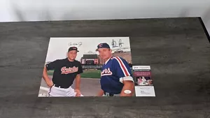 Cal Ripken Jr. Orioles Nolan Ryan Rangers Signed 11x14 Photo JSA Certified - Picture 1 of 5