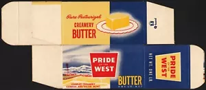 Caja De Colección PRIDE OF THE WEST BUTTER Conrad Creamery Valier Montana sin Usar Sin Caja - Imagen 1 de 2