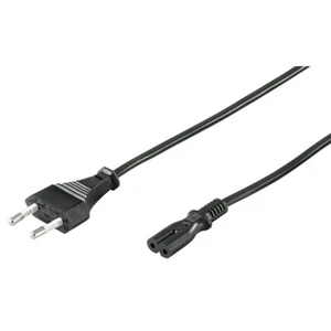 Stromkabel 1,5m schwarz Euro-Stecker (Typ C, CEE 7/16) an Gerätekupplung C7 - Bild 1 von 1