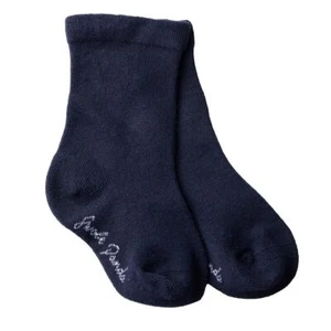 Navy Bamboo Socks Kids Soft Breathable 1 Pair Plain Crew School Varied Sizes - Picture 1 of 1