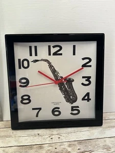 Saxaphone Clock Albert Elovitz Inc Quartz Wall Clock Free Postage - Picture 1 of 3