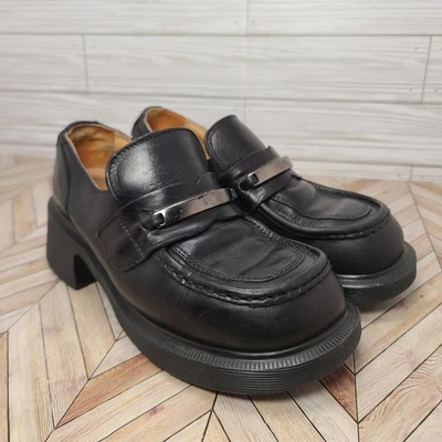 Rare Vintage Dr. Marten Heeled Loafers in Black - Image 1 of 4