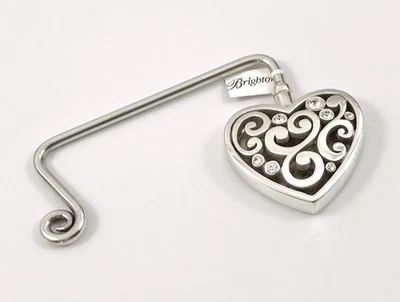 Brighton NWT Contempo Heart Handbag Hook Silver Crystal Hanger. #110 - Image 1 of 2