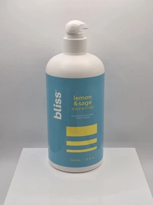 Bliss LEMON & SAGE Body Butter 32 fl oz MAXIMUM Moisture NEW with PUMP - Image 1 of 2