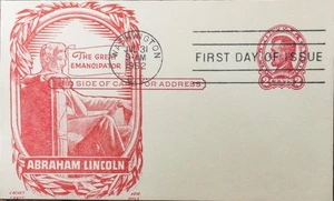 Tarjeta postal Cachet Craft Boll UX43 Abraham Lincoln 3X5 - Imagen 1 de 1