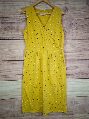 BRAKEBURN size 12 yellow, blue & white hearts print dress - Image 1 of 4