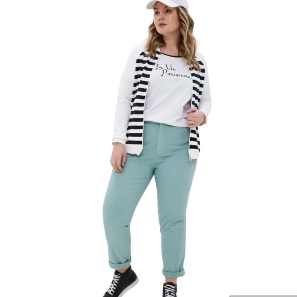 Marina Rinaldi Sport супер тонкий вырез джинсы в морской пены размер MR29 США 20 - 20W новый без ЯРЛЫКОВ - Изображение 1 из 4