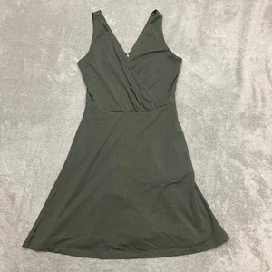 NWT LOFT Surplice Dress Women’s 0P Petite Olive Green Sleeveless Stretch V-Neck - Picture 1 of 10