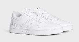 CELINE CT-10 Low Lace-Up Leather Trainers, Optic White Women’s 37IT / 7US, Auth! - Picture 1 of 17