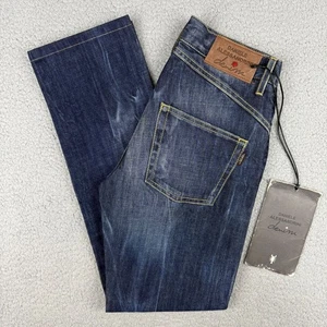 Pantalones de mezclilla Daniele Alessandrini para hombre 28 azules calce ajustado botón oscuro mosca 1 - Imagen 1 de 12