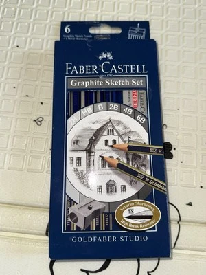 Conjunto de lápis de esboço de grafite Faber-Castel levemente usado 2H HB B 2B 4B 6B - Imagem 1 de 4