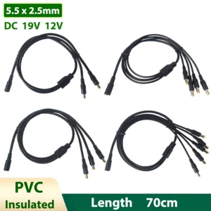 1-10way DC Power Splitter Cable 5.5x2.5mm Female to Male Connection Wire 19V 24V - Picture 1 of 11