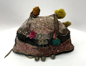 ANTIQUE CHINESE CHILDREN HAT CAPS SILK EMBROIDERY - Picture 1 of 9
