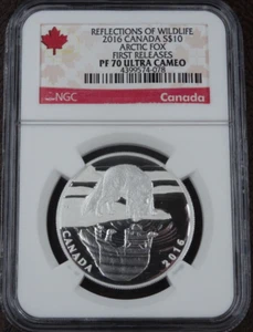 2016 Canada $10 Arctic Fox Wildlife Reflections NGC PF 70 Silver 1/2 Oz .9999 - Picture 1 of 4