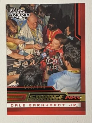 2005 PRESS PASS TRACKSIDE GARAGE PASS #G82 DALE EARNHARDT JR. #D 63/100 - Image 1 of 2