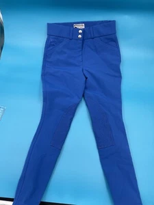 Dover Saddlery Girls Essential Knee-Patch Breech Grey Riding Pants Size 14 - Picture 1 of 11