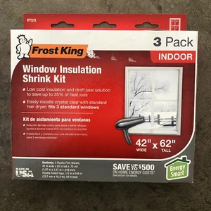 Frost King Window Insulation Kit 3-Pack ~ Indoor ~ 42" Wide x 62" Tall ~ V73/3 - Picture 1 of 2