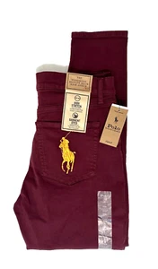 Polo Ralph Lauren Tompkins Skinny High Rise Jeans Women's Size 30 Burgundy $168 - Picture 1 of 8