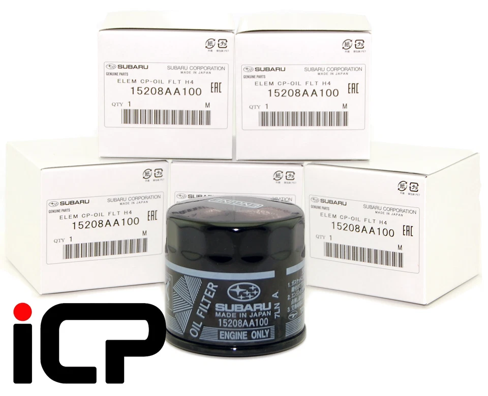 5x Genuine JDM Black Oil Filter Fits: Impreza WRX STi Legacy Forester 15208AA100 - Image 1 of 1