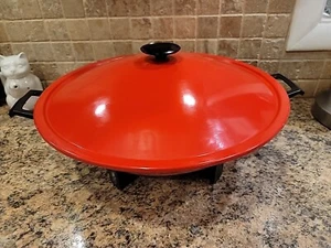 Vintage West Bend Electric Wok Model 15109 Red Made In USA Lightly Used - Picture 1 of 6