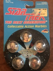 Vintage Star Trek The Next Generation 5 Collectible Action Marbles New 1993 - Picture 1 of 2