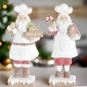 Vintage Look Weihnachten gezuckert Chef Weihnachtsmänner mit Lebkuchen Plätzchen 2 Stile - Bild 1 von 4