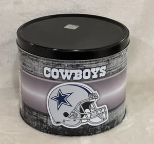 RARE - Official NFL Dallas Cowboys 9" Cheese Caramel Popcorn Tin w/ Lid - Picture 1 of 6