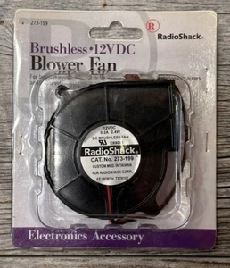 12V Blower Fan 3 in. .2A 2.4W Black Brushless Radio Shack 273-199 2600RPM New - Picture 1 of 2