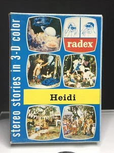 Historias de tarjetas estéreo vintage Radex Viewer ~ Vol 22 ~ Heidi ~ 3-D ~ rosa sepia - Imagen 1 de 9