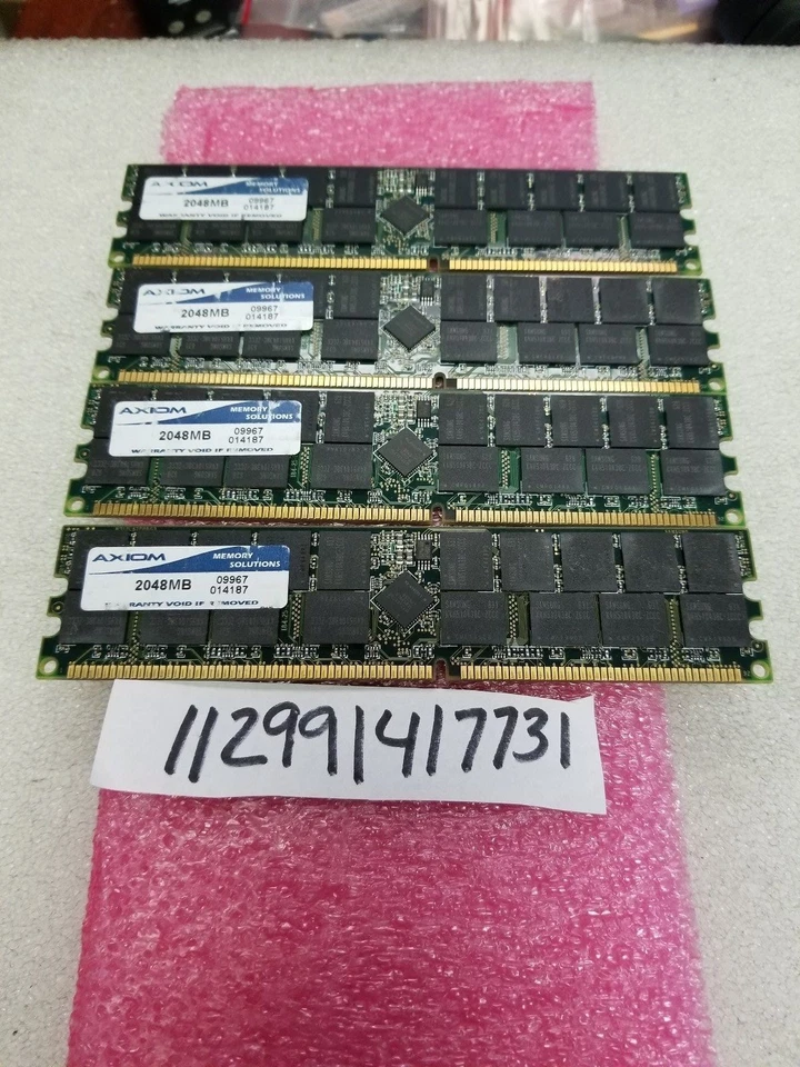 8GB KIT 4X 2GB DDR1 DDR PC PC3200R DDR-400  3200 184PIN ECC-REG RDIMM 128X4 2RX4 - Image 1 of 1
