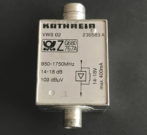 KATHREIN VWS02 - Verstärker 14-18 dB - 950-1750 MHz - 103 dBuV 400mA - BN 230583 - Bild 1 von 3