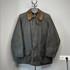 Barbour Vintage Men’s Green Waxed Cotton Beaufort Hunting Jacket – Size C40 - Picture 1 of 24