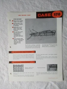 J.I. Case 170 Seitenauslieferungsschwader Datenblatt Verkaufsprospekt 1958 - Bild 1 von 2