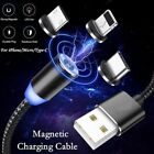 Magnetic 3 In 1 Fast Charging Usb Cable Charger Lead Phone Usb-C Micro Usb Uk